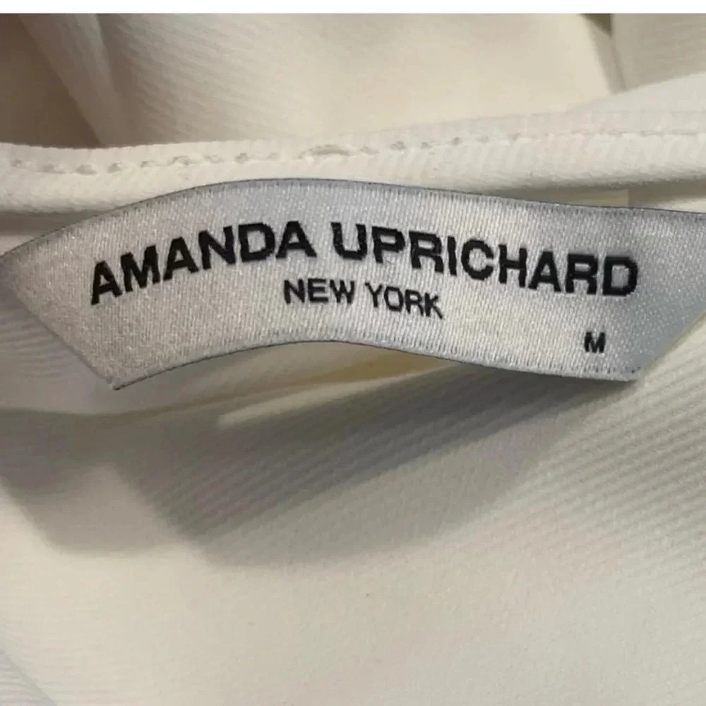 Amanda Uprichard | Maxwell Halterneck Asymmetrical Mini Dress in Ivory Size M - Picture 3 of 12